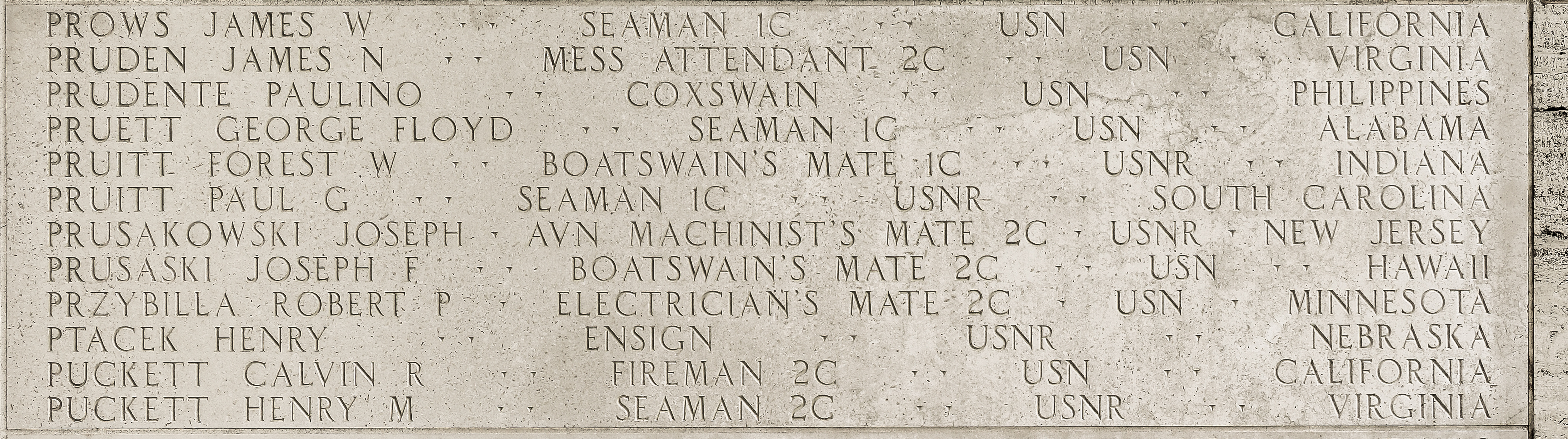 Joseph F. Prusaski, Boatswain's Mate Second Class